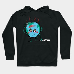 Cartoon Illustration of a sick world Hoodie